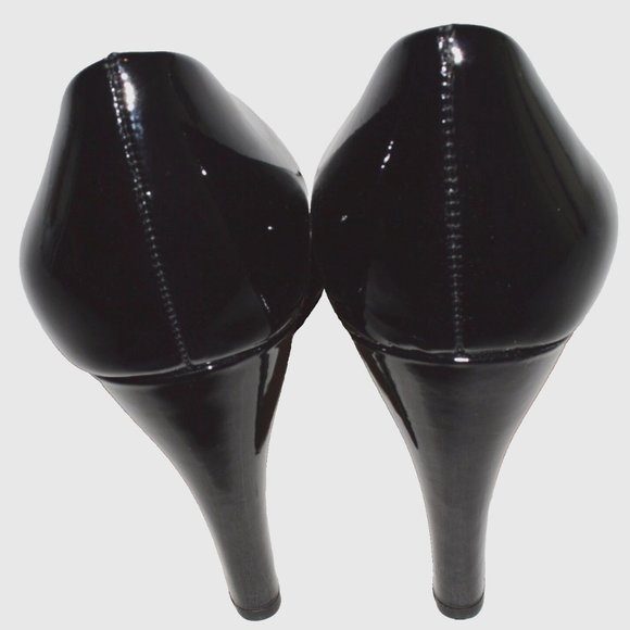LA FENICE VENEZIA NEW SZ 8 M BLACK PATENT LEATHER PUMPS 4" STILETTO HEELS SHOES - Picture 7 of 9